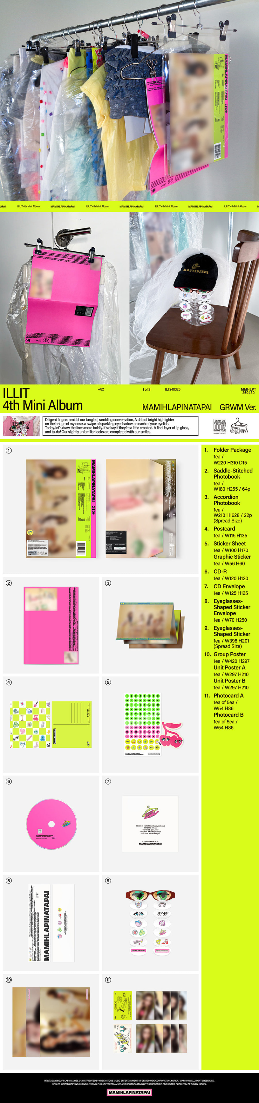 pre-order ILLIT - [MAMIHLAPINATAPAI] (GRWM Ver. / IT’S ME Ver. / FREE RIDER Ver.)