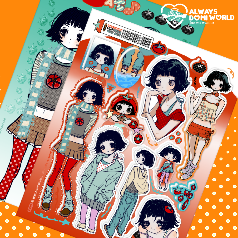 DOMI World Red Tomatoes Girl Sticker