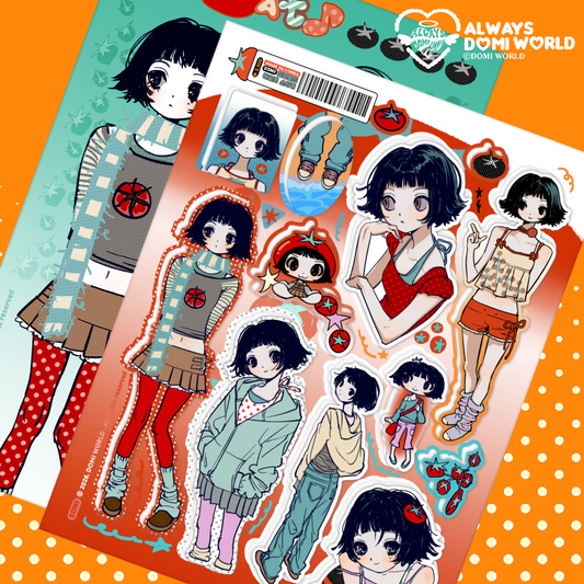 DOMI World Red Tomatoes Girl Sticker