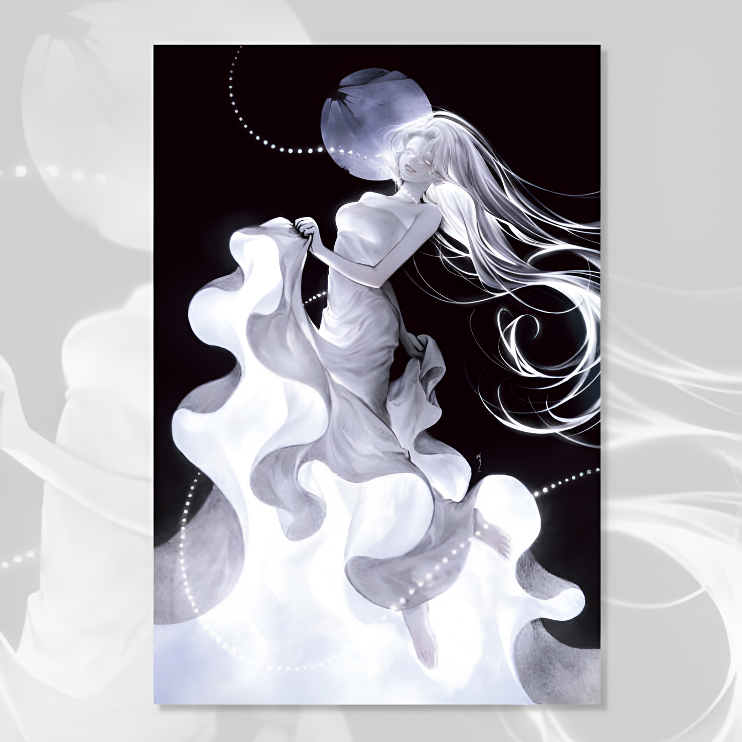 Dawnitive.Wave moonlight walk postcard