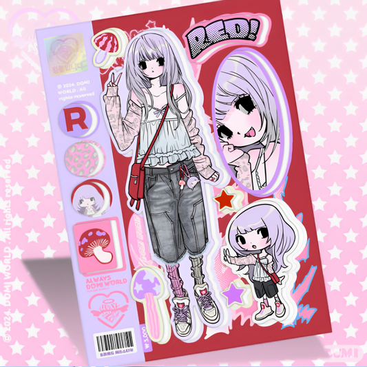 DOMI World Red Sticker