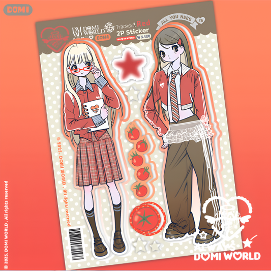 DOMI World Tracksuit Red Sticker