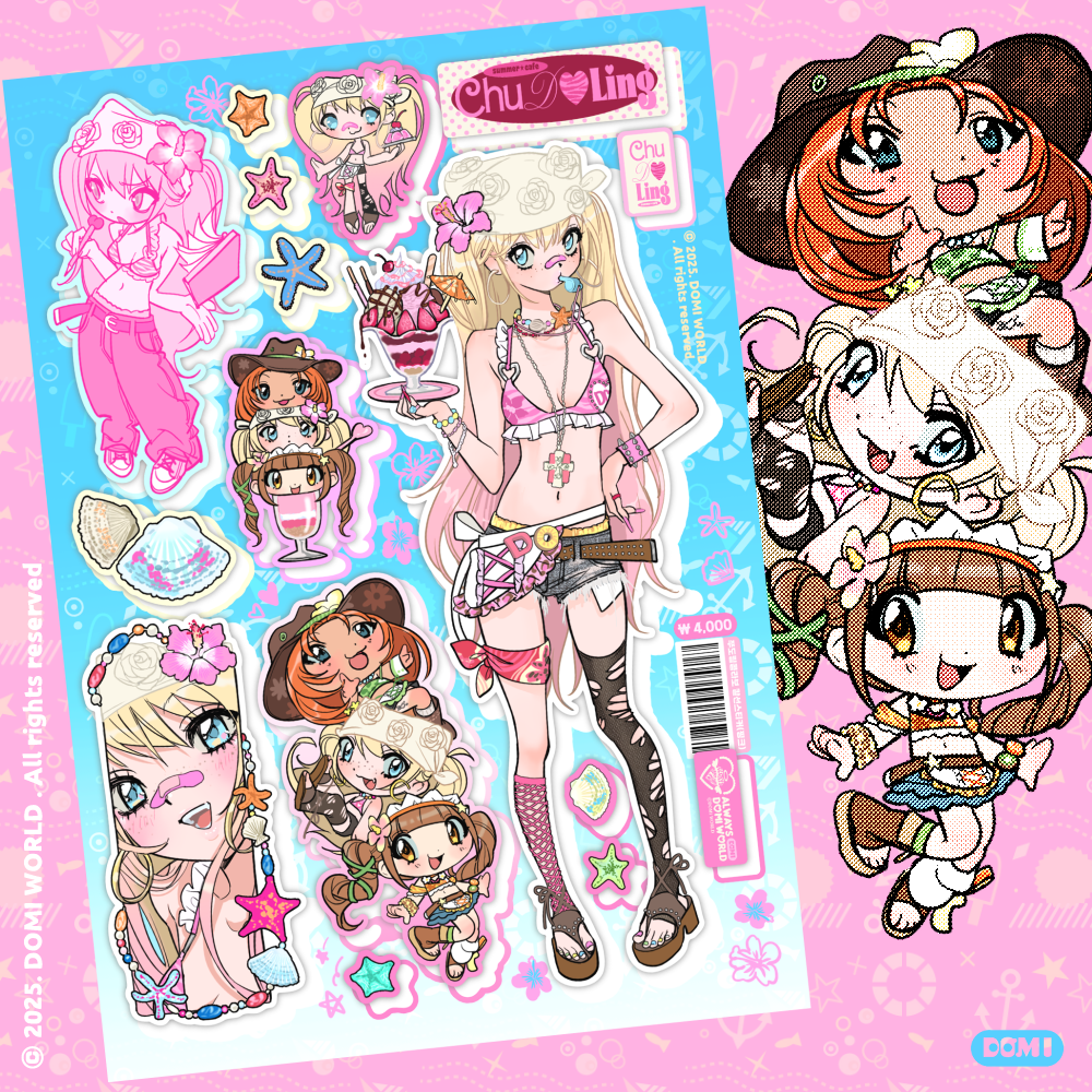 Domi World Summer Cafe Collab Sticker – AsterliaStudio By Sonya