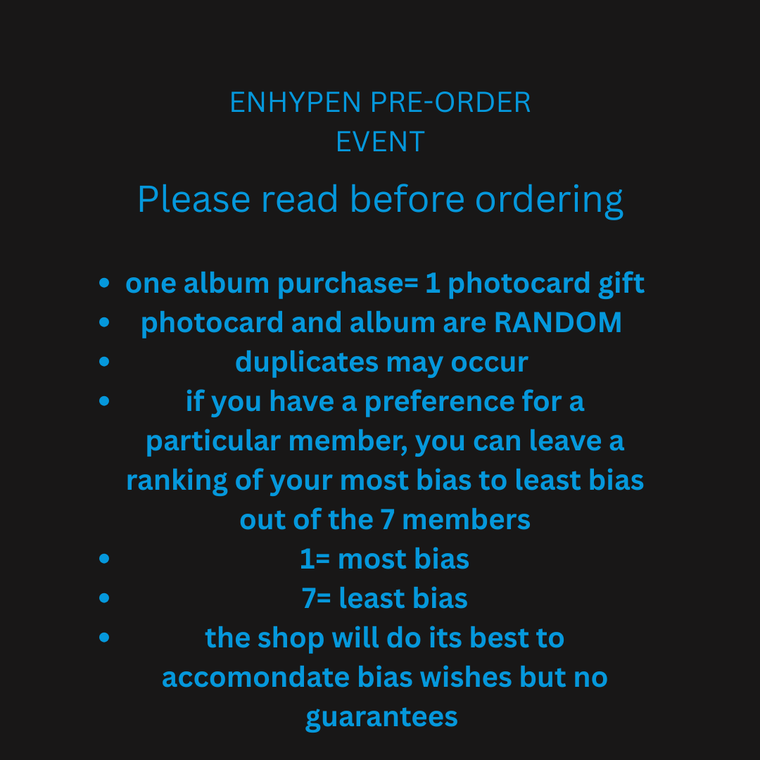 pre-order ENHYPEN - THE SIN : VANISH RANDOM VAR
