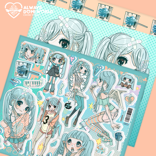 DOMI World Blue Lolipop Sticker