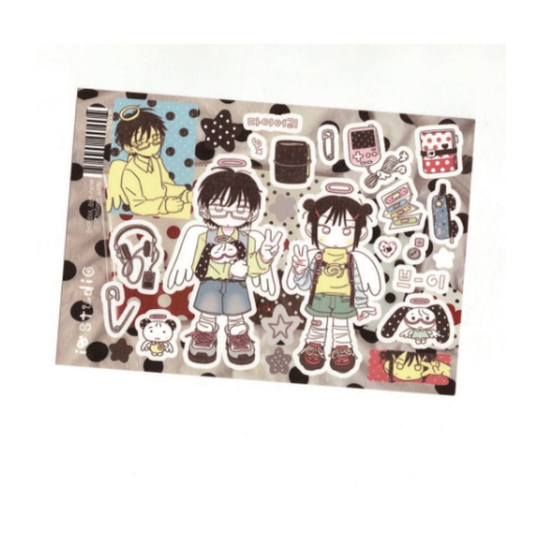 IO Studio Peace Sign Girl & Boy Sticker