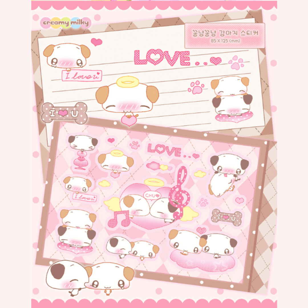 Creamy Milk Cute Puppy Sticker