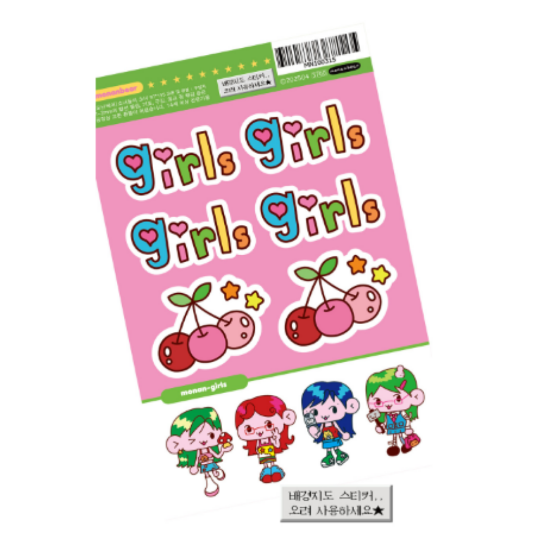 MonanBear  Girls' Girl Sticker