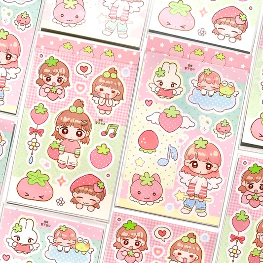 Pink Rue Strawberry Girls Sticker (2 vars)
