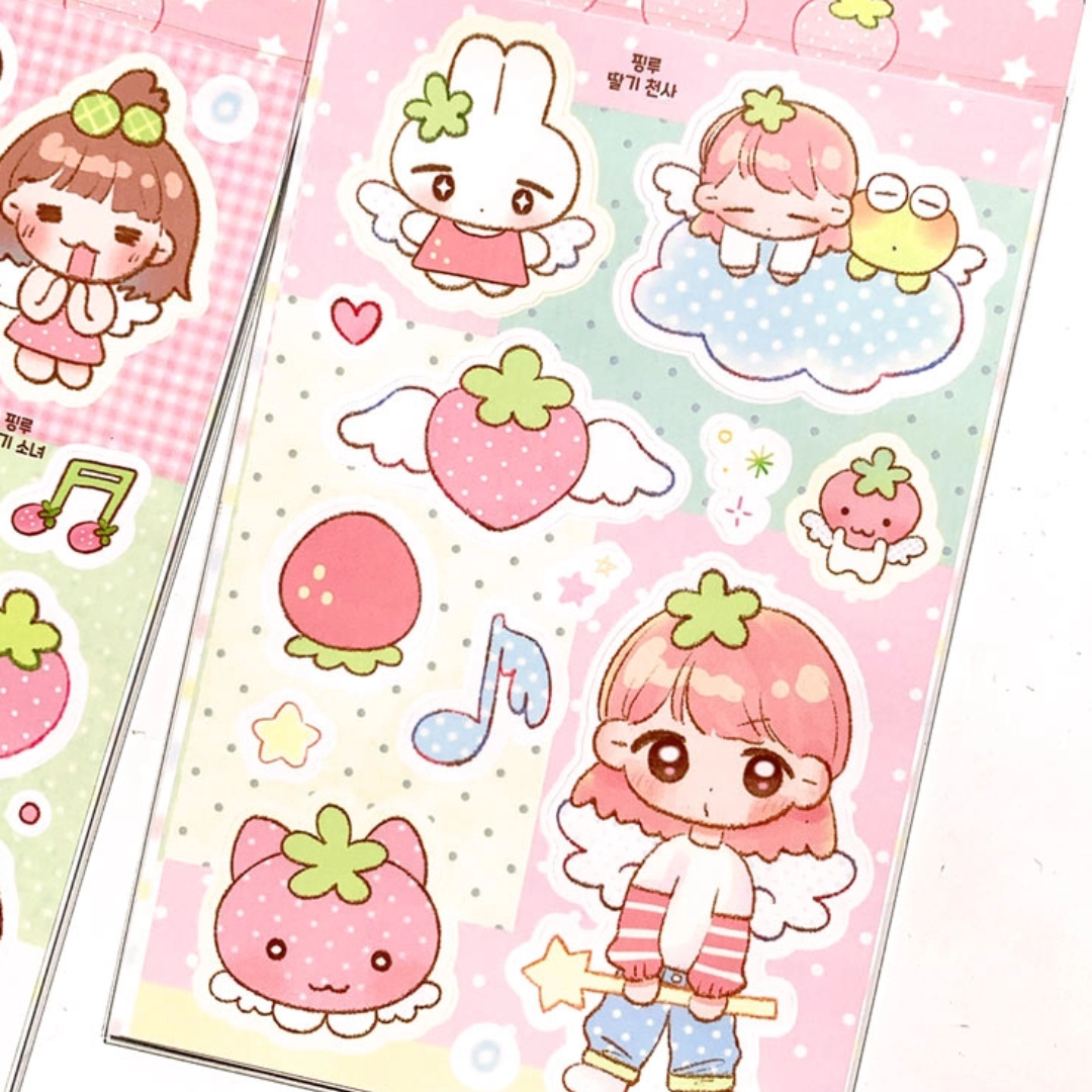 Pink Rue Strawberry Girls Sticker (2 vars)