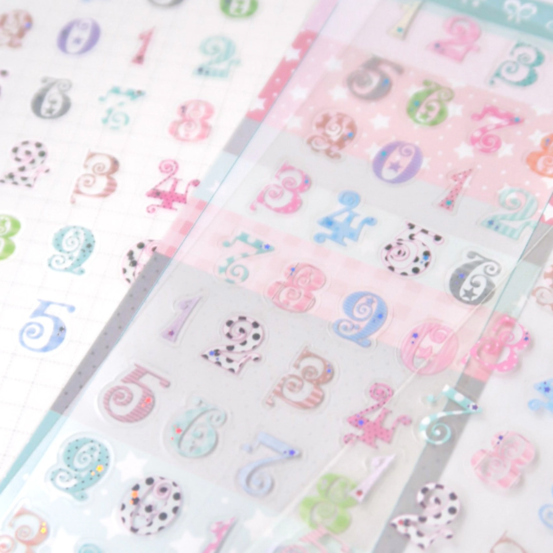 Pearly Button Gentle Numbers Sticker