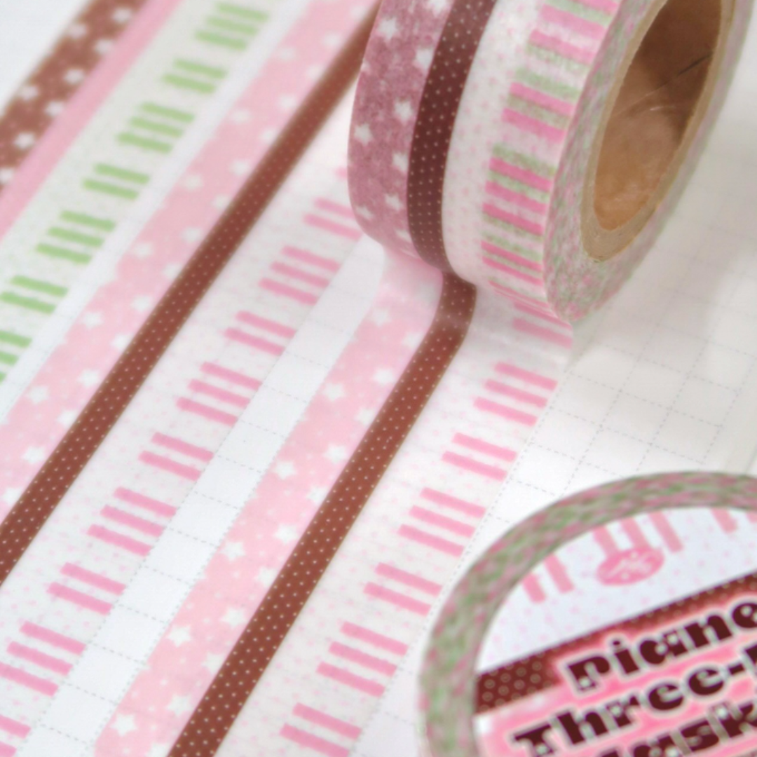 Pearly Button Piano Three-Bar Masking Tape (2 vars)