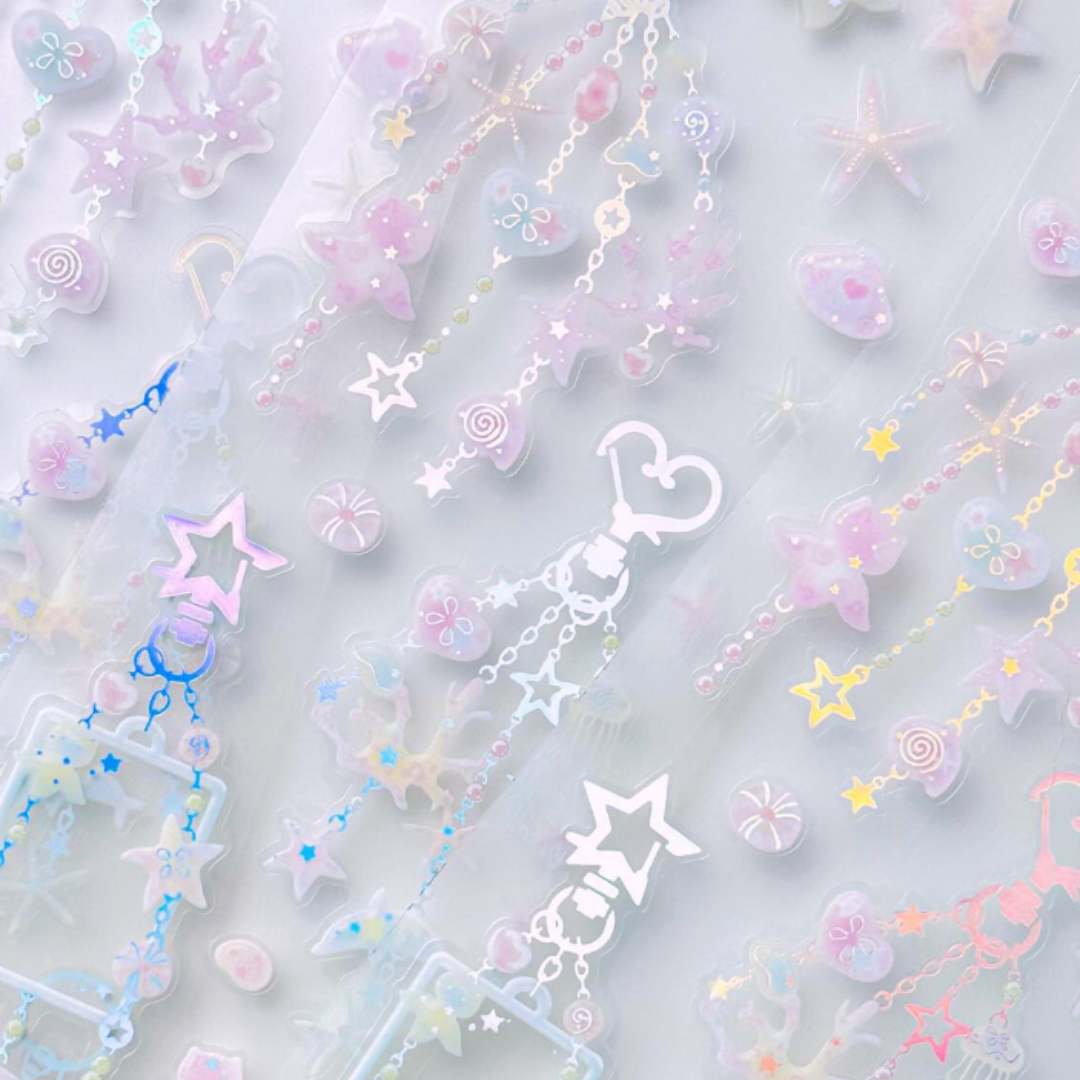 Pearly Button Pure Ocean Bead Frame Sticker