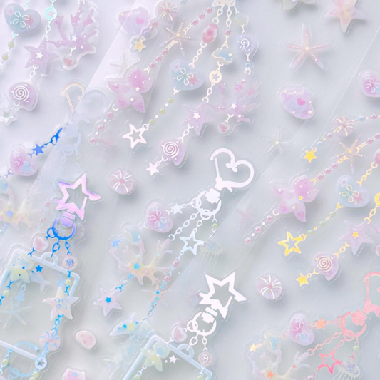 Pearly Button Pure Ocean Bead Frame Sticker