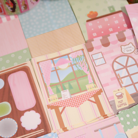 Pearly Button Cute Table Memo Paper Sticker Set