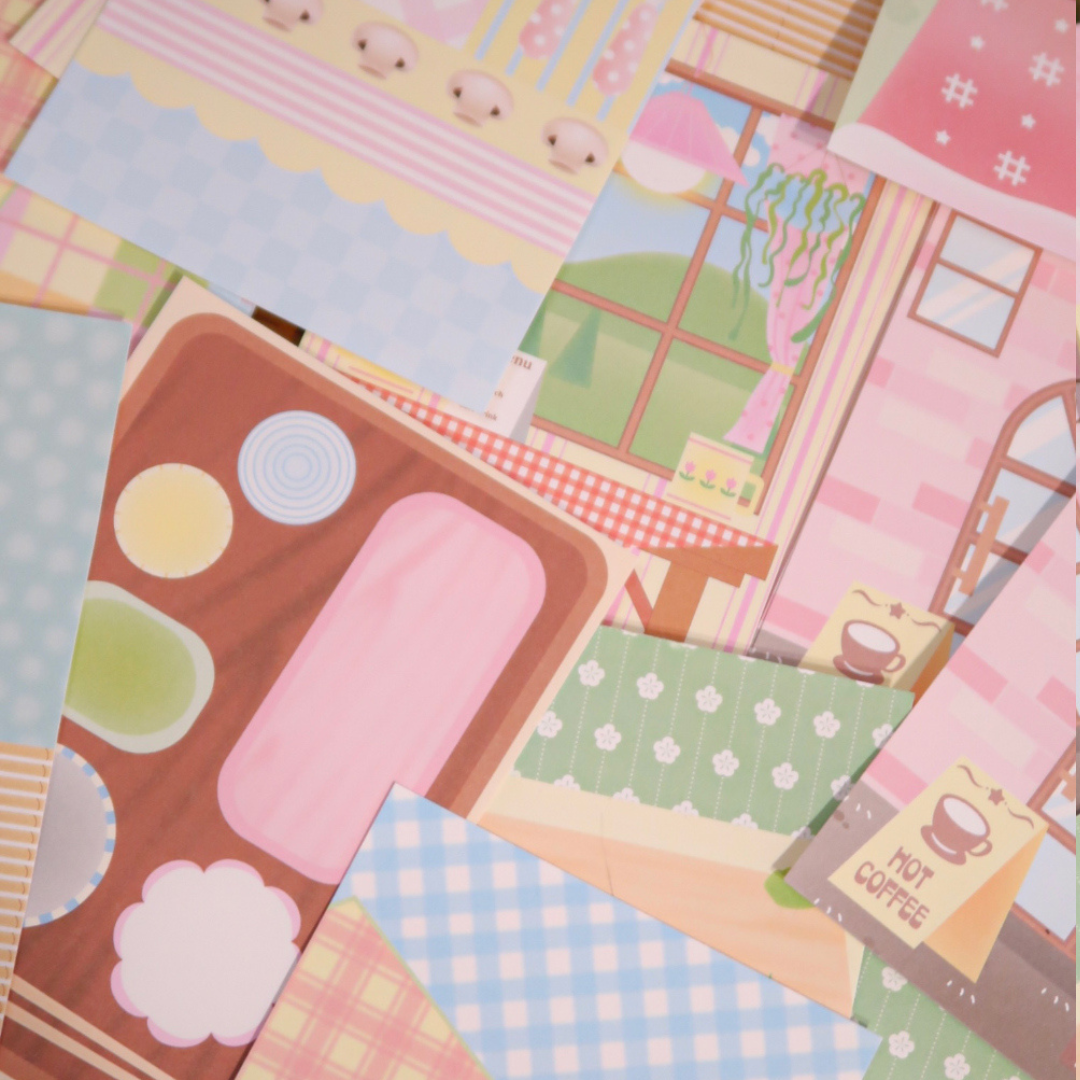 Pearly Button Cute Table Memo Paper Sticker Set