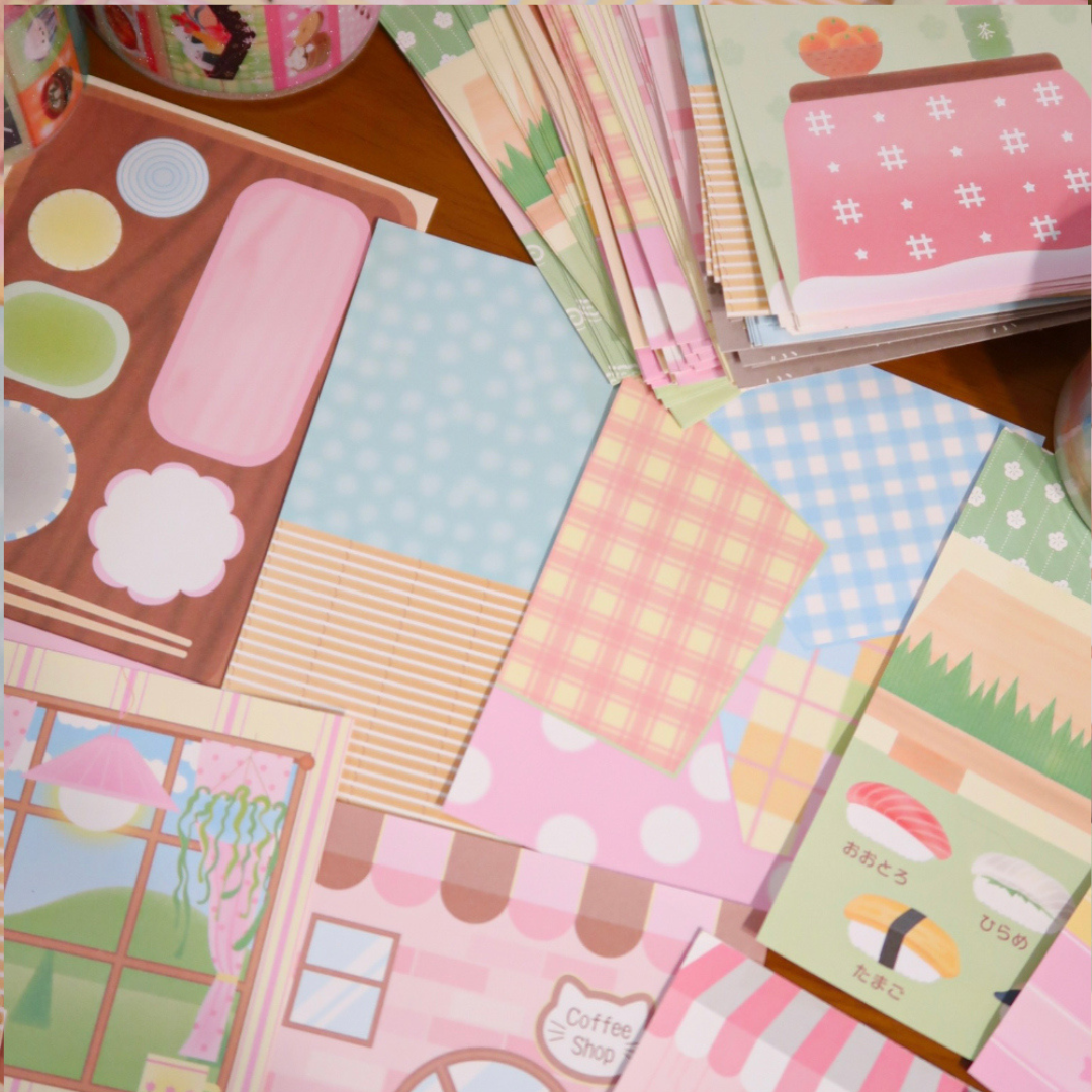 Pearly Button Cute Table Memo Paper Sticker Set