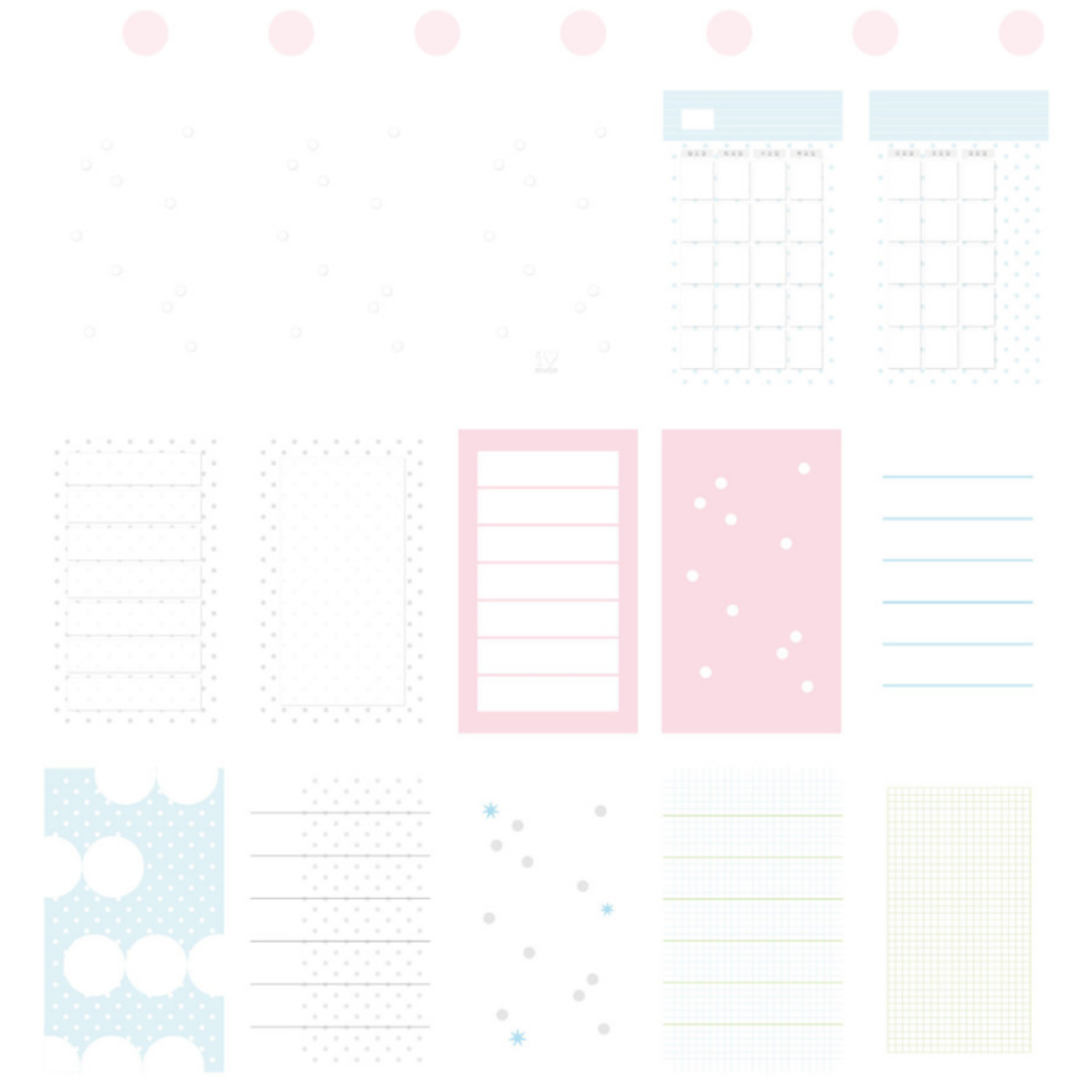 IO Studio Dot Collection Zip 3 Monthly ☘︎ Diary