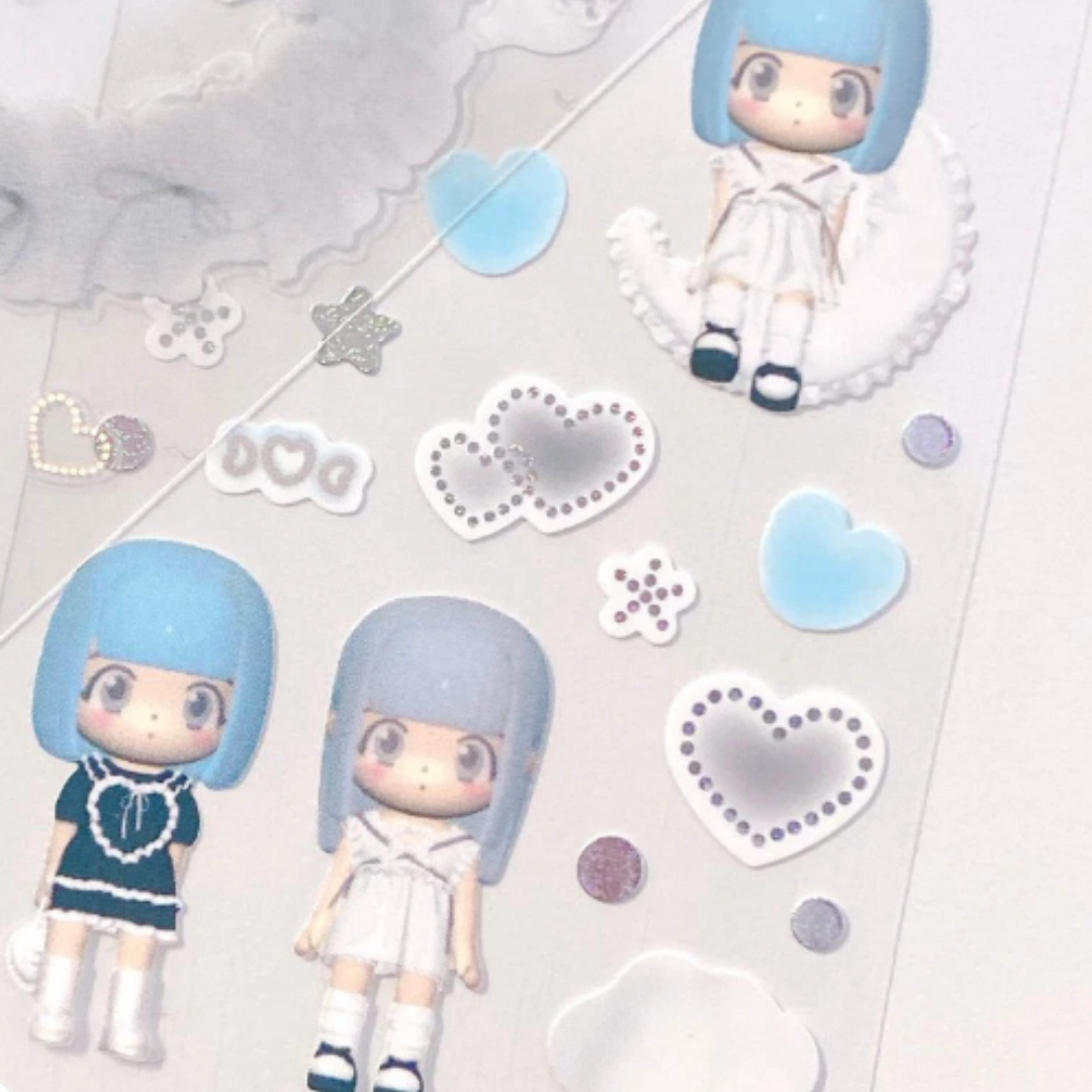 Coral Tree Baby Doll Ver Blue  Sticker Sheet