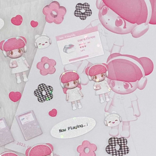 Coral Tree Music Player Sticker Sheet