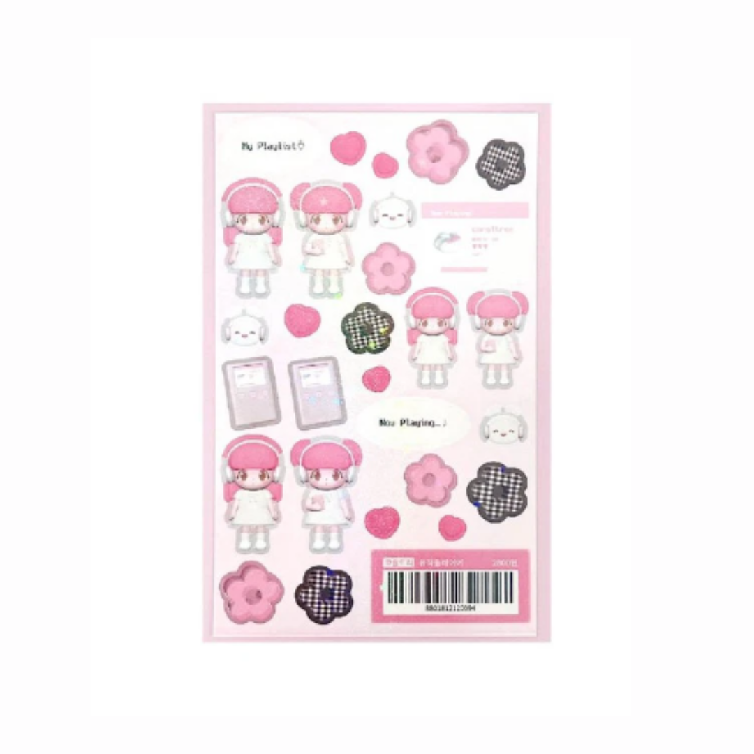 Coral Tree Music Player Sticker Sheet