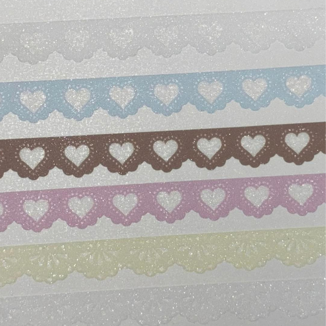 theglintof  Heart Lace Kiss-Cut Tape