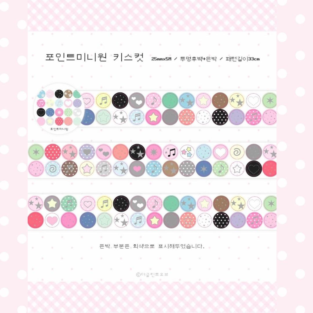 theglintof Point Mini One Silver Foil Kiss-Cut Tape