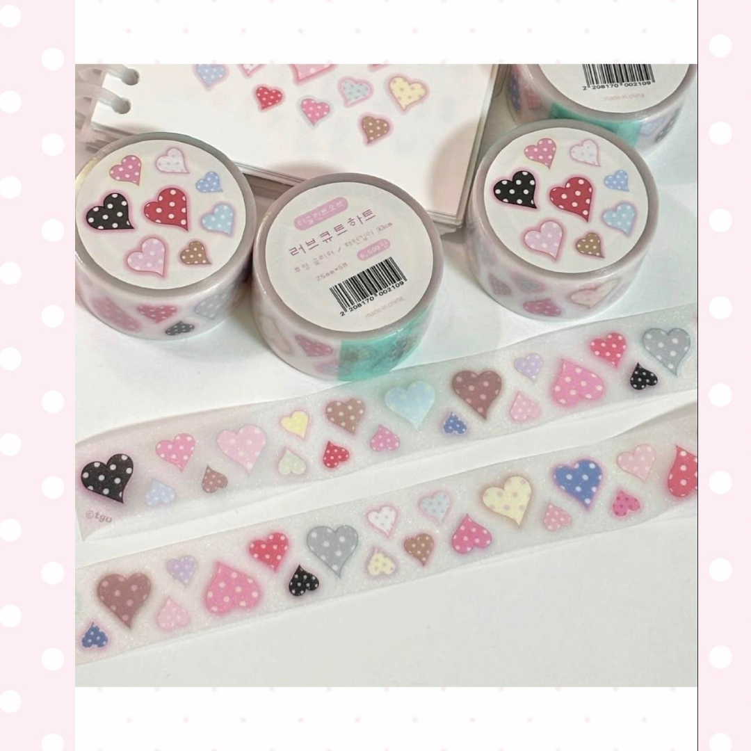 theglintof Point Love Cute Heart  Kiss-Cut Tape