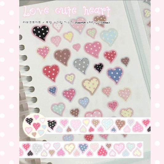 theglintof Point Love Cute Heart  Kiss-Cut Tape