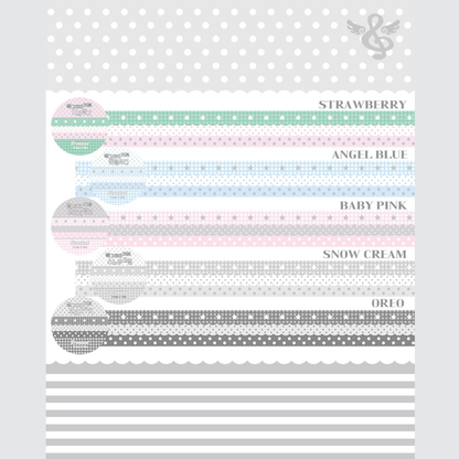 Hipromland Pearl Grey Curtain Washi Tape (5 vars)