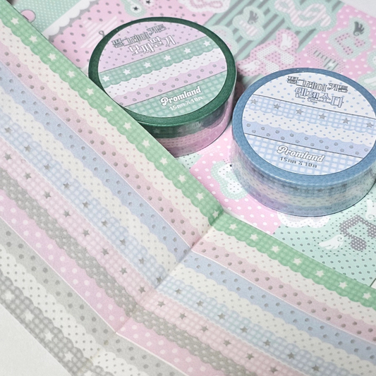 Hipromland Pearl Grey Curtain Washi Tape (5 vars)