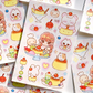 Pink Rue Pudding Cafe Sticker Set