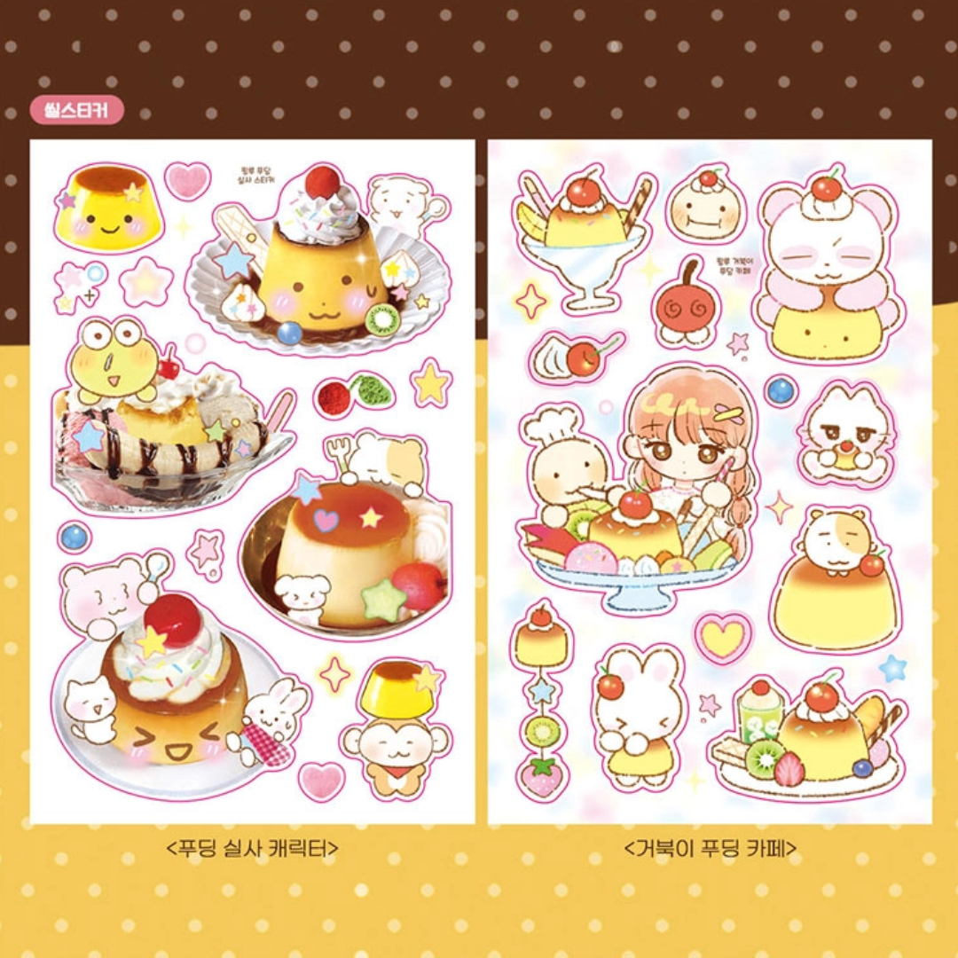 Pink Rue Pudding Cafe Sticker Set