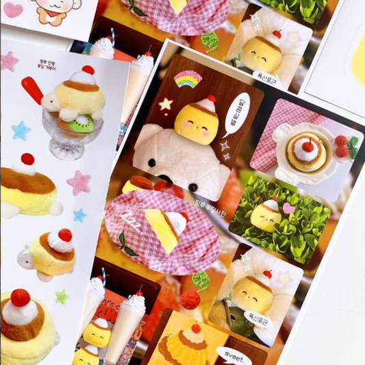 Pink Rue Pudding Plushie Adventures Sticker