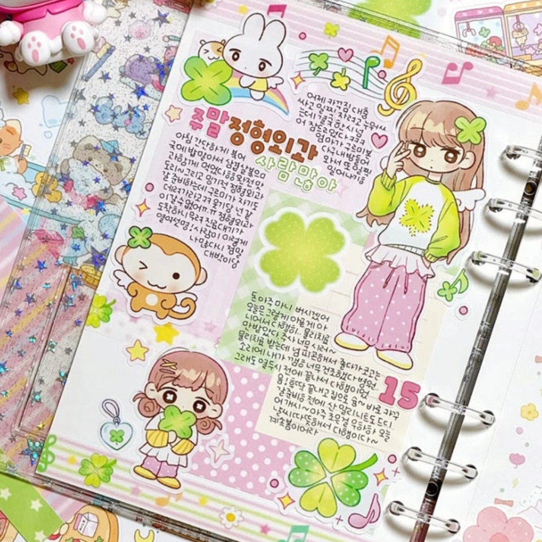 Pink Rue Notes and Clover Girls Sticker (2 vars)