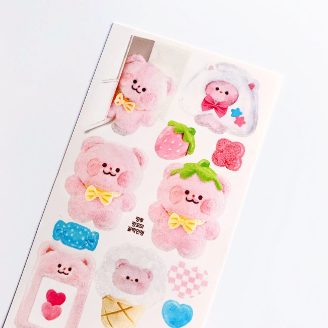 Pink Rue Animal Sticker Sheet (3 vars)