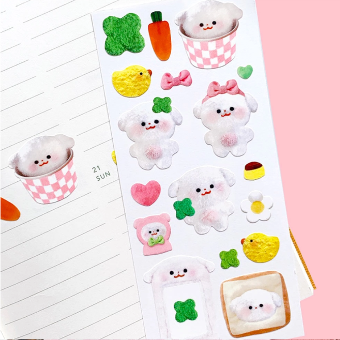 Pink Rue Animal Sticker Sheet (3 vars)