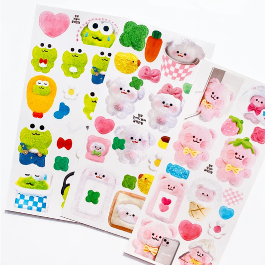 Pink Rue Animal Sticker Sheet (3 vars)