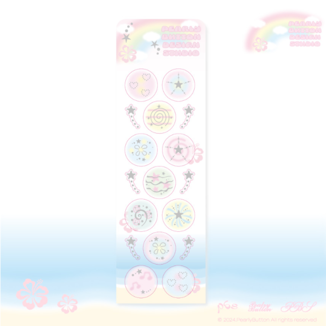 Pearly Button Pastel Mist Sticker