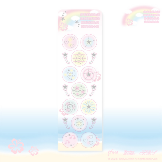 Pearly Button Pastel Mist Sticker