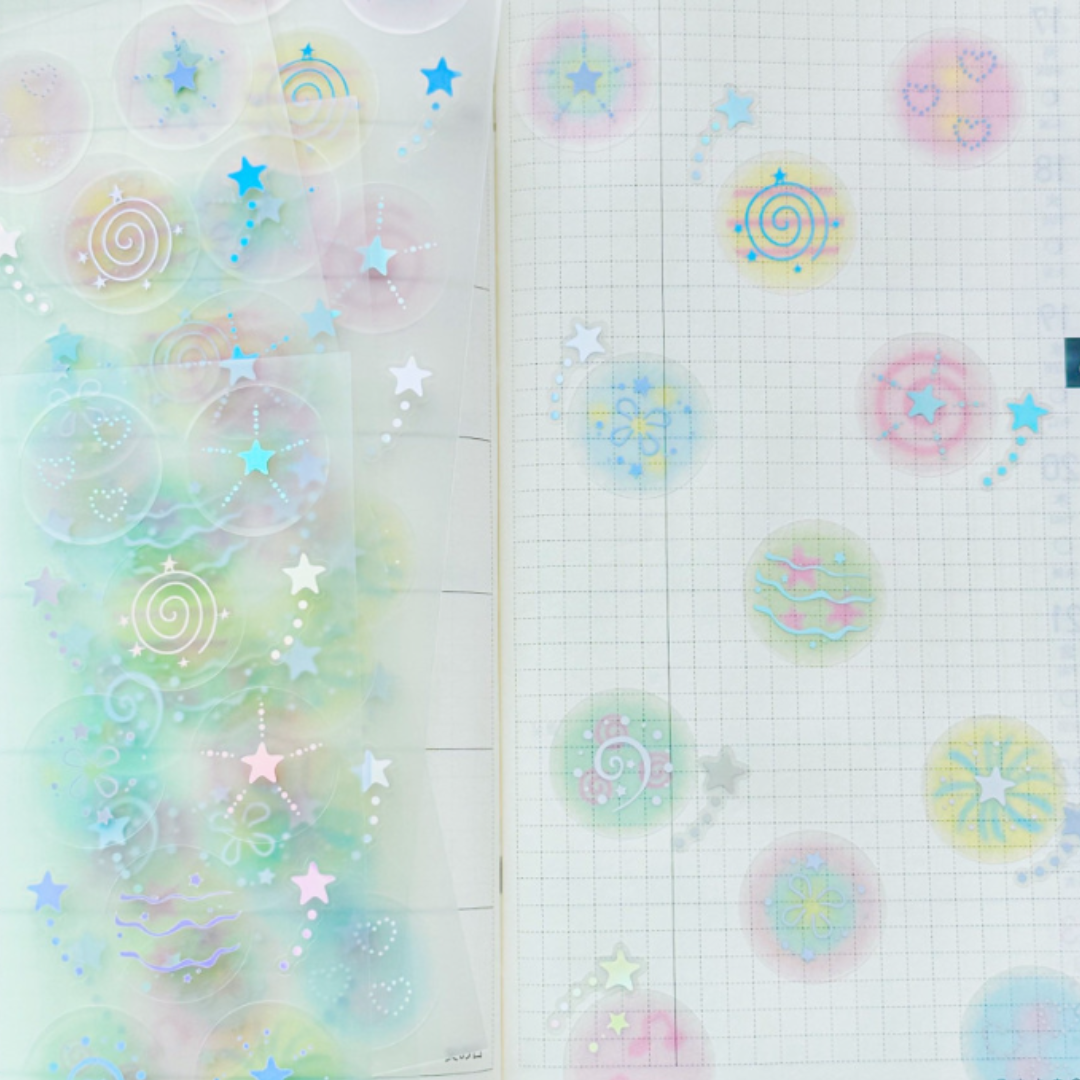 Pearly Button Pastel Mist Sticker