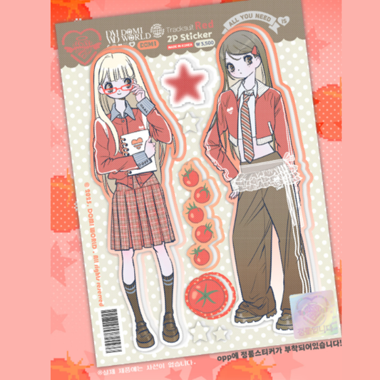 DOMI World Tracksuit Red Sticker