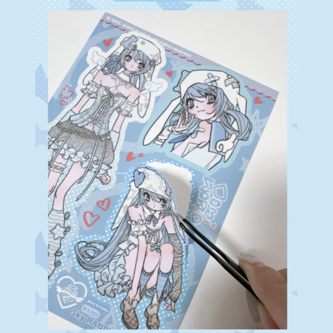 Domi Sky Rabbit Sticker