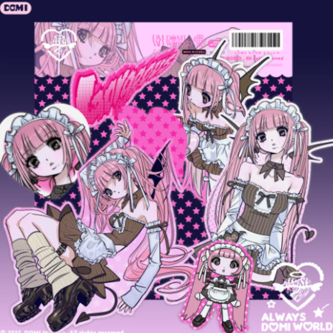 Domi World Pink Devil Sticker Flakes