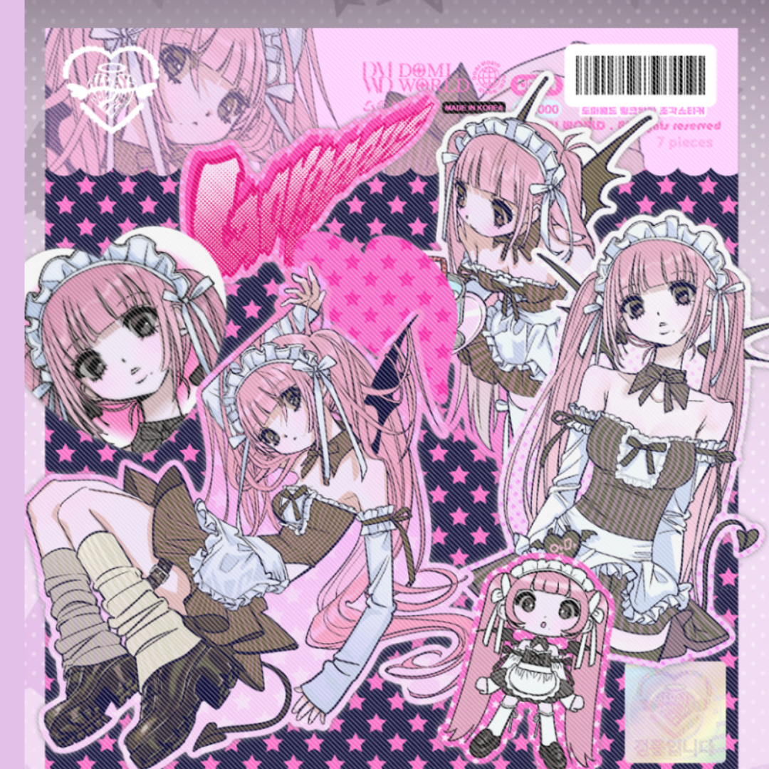 Domi World Pink Devil Sticker Flakes