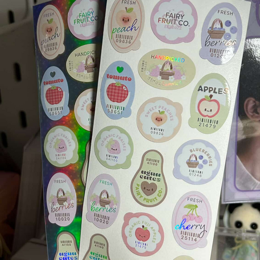 thefairyclub Juicy Fruit ʚ🍒ɞ Fruit Labels sticker