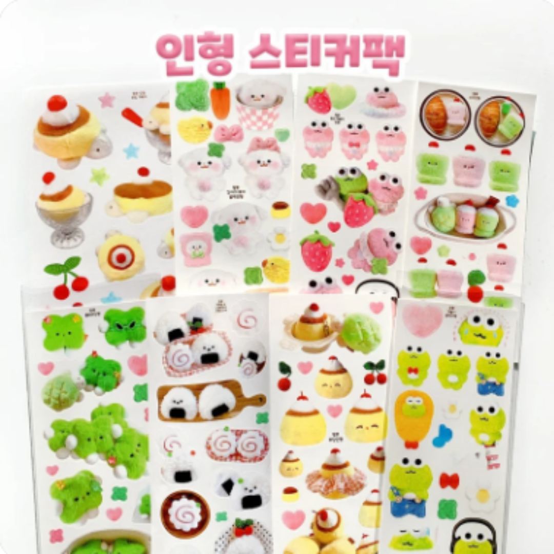 Pink Rue Plushie Sticker Set