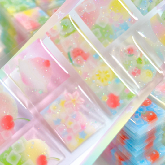 pearly button cool pop epoxy sticker