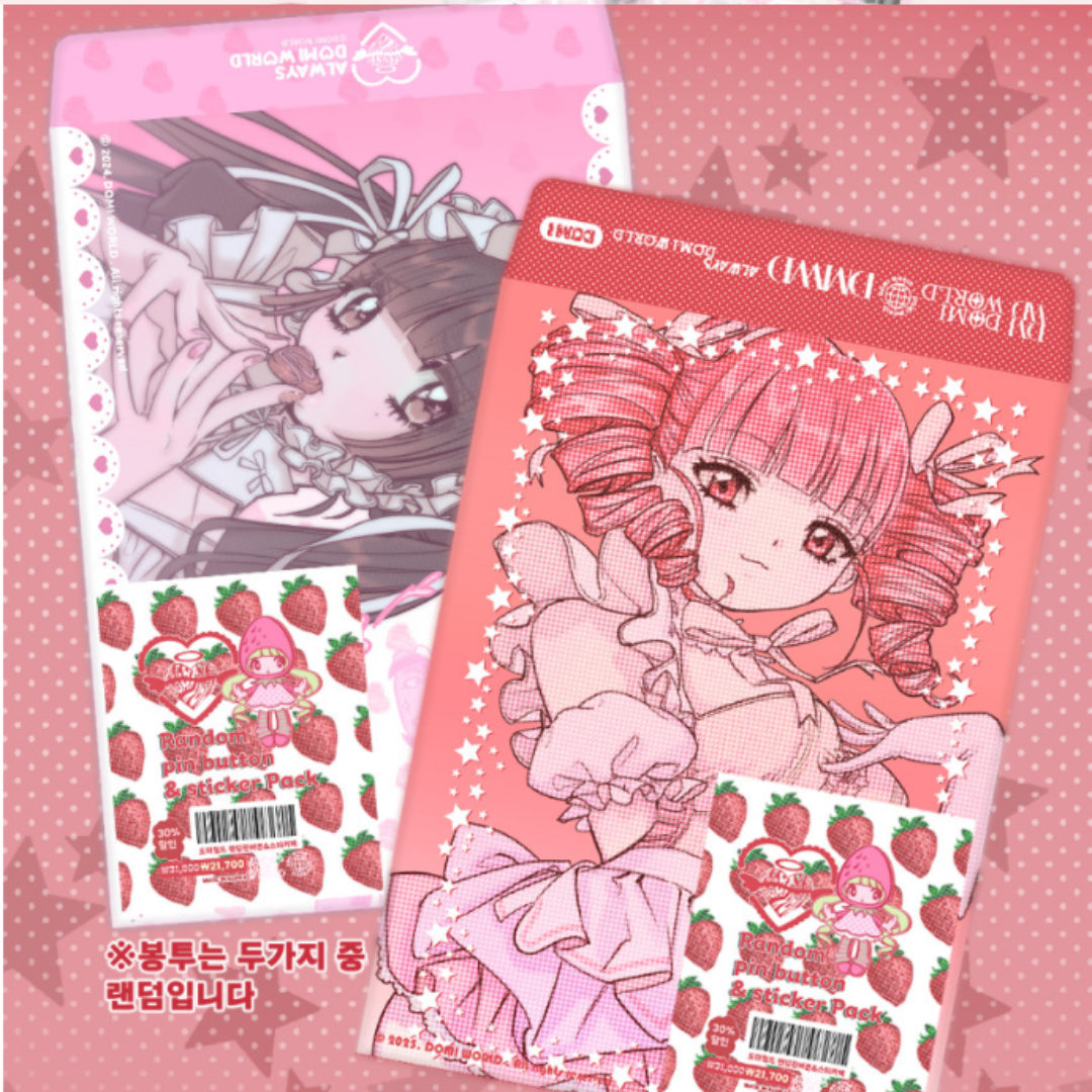 Domiworld Random Pin Button & Sticker Pack