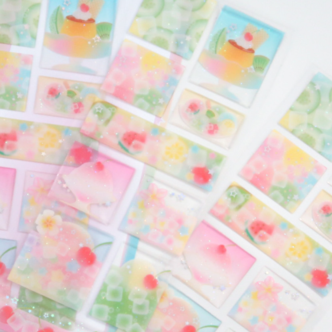 pearly button cool pop epoxy sticker